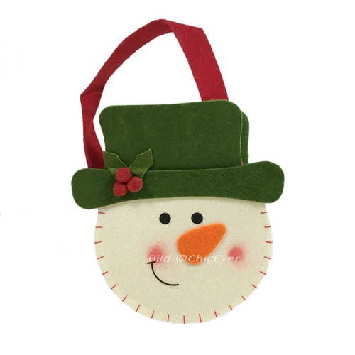 Tragetasche auf Filz Schneemann 0237a - zum Schließen ins Bild klicken